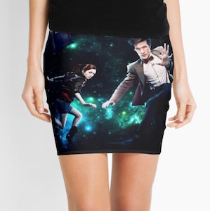 Amy And The Doctor In Space Women’s Skirt