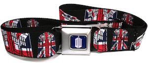 Seatbelt Style Tardis Union Jack Belt