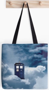 Doctor Who Tardis On A Cloud Tote Bag