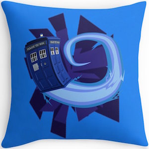 Doctor Who Blue Tardis Vortex Throw Pillow