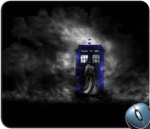 Tardis And 10th Doctor In The Fog On A Mousepad