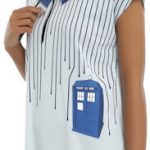 White Tardis Top With Dripping lines