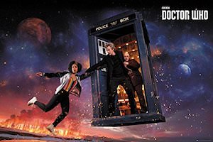 Bill, Nardole, And The Doctor In The Tardis Poster