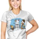 Snow Dalek And Calvin And Hobbes T-Shirt