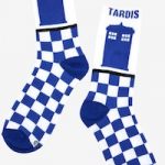 Doctor Who Checkered Pattern Tardis Socks