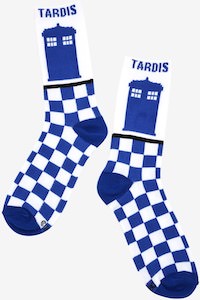 Checkered Pattern Tardis Socks