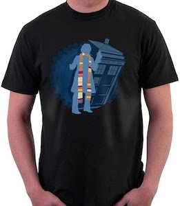 Dr Who Silhouette Of The Tardis And The 4th Doctor