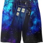 Doctor Who Blue Space And The Tardis Swim Shorts